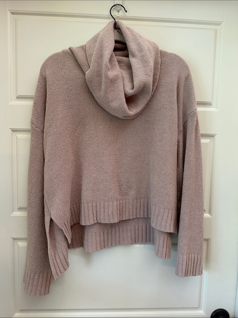 BB Dakota Blush Cropped Cowl Neck Sweater